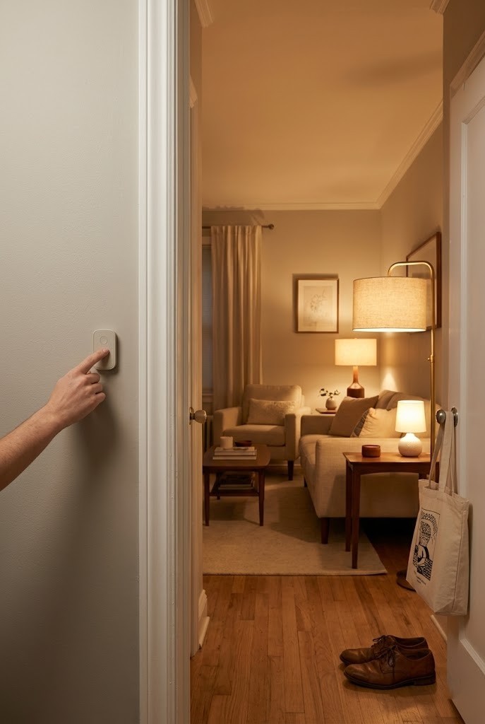 Smart plugs switching every lamp in a living room with no overhead light